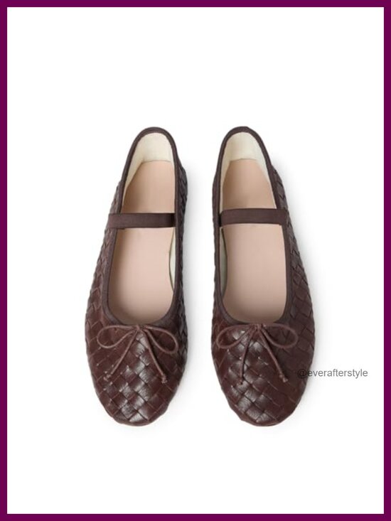 Shoes - Woven Ballet Flats Mary Jane Ballerina Shoes